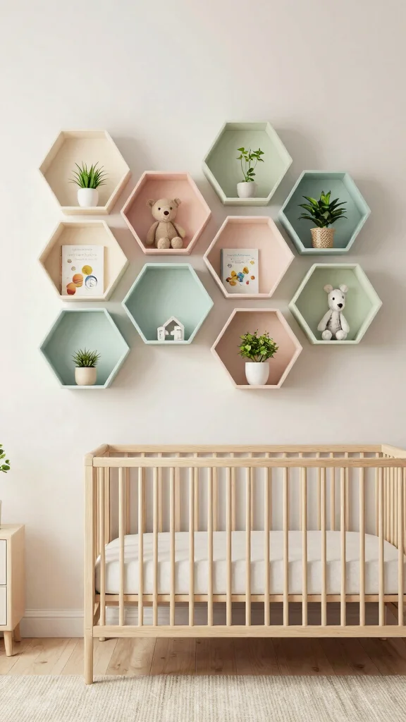 10 Nursery 3D Wall Art Ideas for a Sculptural Textural Baby Room Feature - 4. Geometric Shapes with Depth 1