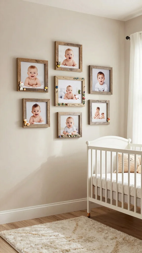 10 Nursery 3D Wall Art Ideas for a Sculptural Textural Baby Room Feature - 7. Personalized Photo Frames 1