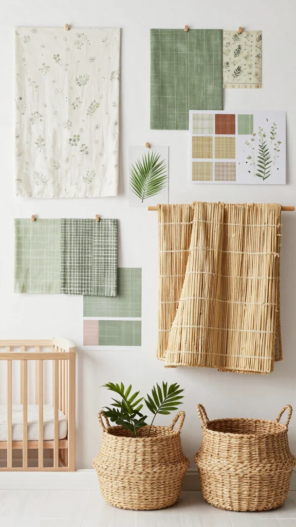 10 Nursery Vision Board Ideas for a Cohesive Styled Baby Room - 2. Eco-Friendly Textiles and Fabrics 1