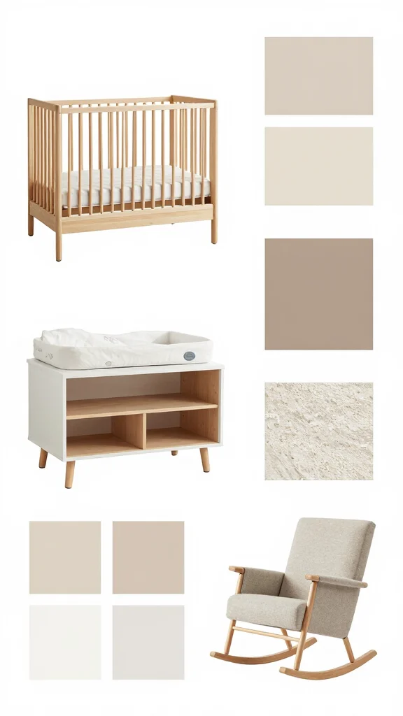 10 Nursery Vision Board Ideas for a Cohesive Styled Baby Room - 4. Minimalist Furniture Selection 1