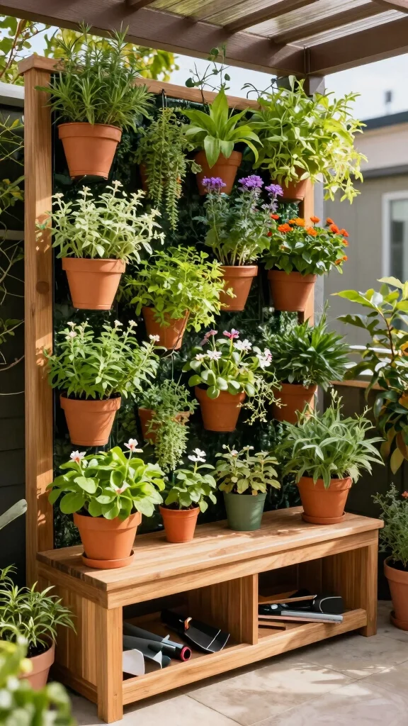 10 Under-Terrace Storage Room Ideas for a Hidden Space-Smart Solution - 3. Vertical Gardens with Hidden Storage 1