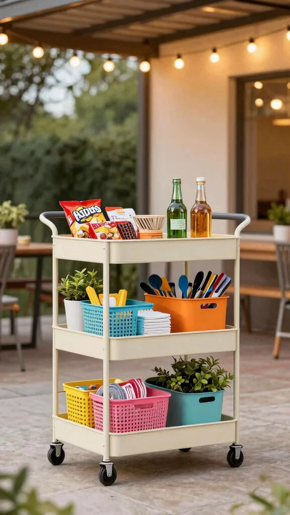 10 Under-Terrace Storage Room Ideas for a Hidden Space-Smart Solution - 4. Rolling Storage Carts 1