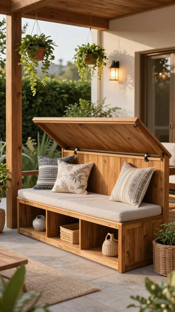 10 Under-Terrace Storage Room Ideas for a Hidden Space-Smart Solution - 6. Built-In Storage Benches 1