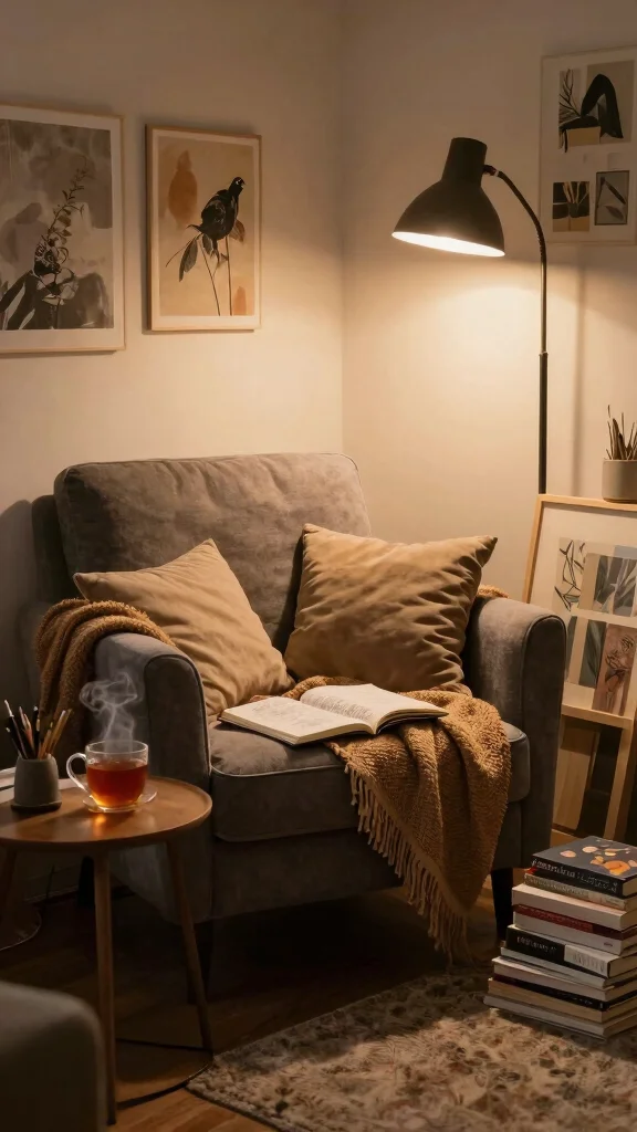 11 Basement Art Studio Ideas for a Creative Well-Lit Workspace - 3. Create a Cozy Corner 1