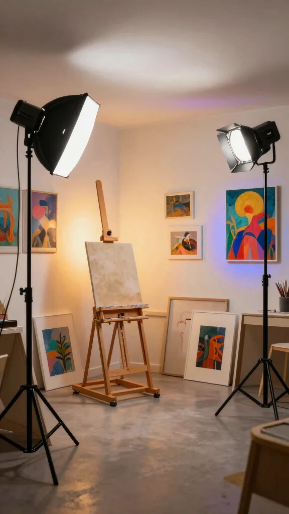 11 Basement Art Studio Ideas for a Creative Well-Lit Workspace - 5. Optimize Art Studio Lighting 1