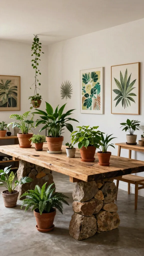 11 Basement Art Studio Ideas for a Creative Well-Lit Workspace - 7. Incorporate Nature 1