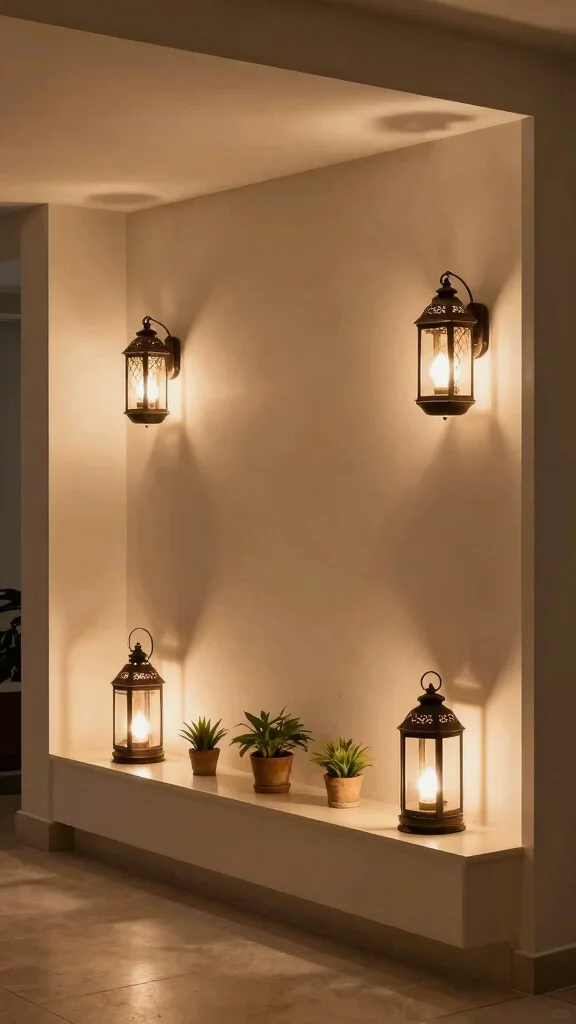 11 Basement Half-Wall Ledge Ideas for a Functional Styled Detail - 3. Stylish Lighting 1