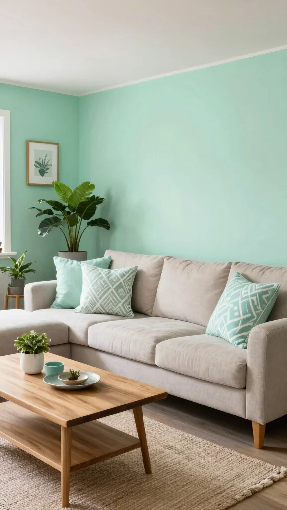 11 Basement Paint Color Ideas for Rooms Without Windows - 11. Crisp Mint Green 1