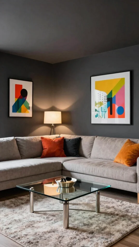 11 Basement Paint Color Ideas for Rooms Without Windows - 7. Charcoal Grey 1