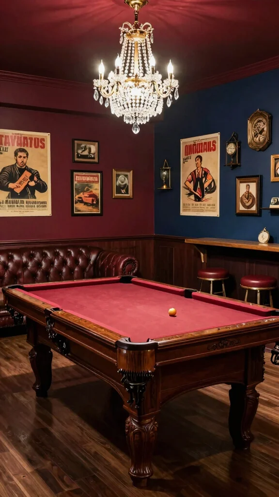 11 Basement Pool Table Room Ideas for a Stylish Social Game Space - 4. Vintage Vibes 1