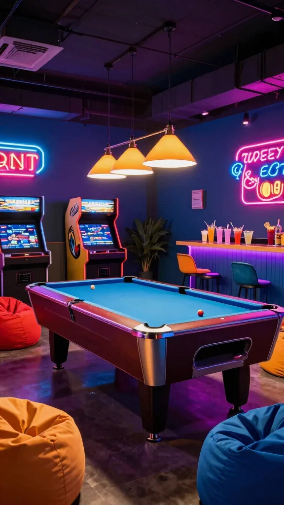 11 Basement Pool Table Room Ideas for a Stylish Social Game Space - 5. Themed Game Nights 1