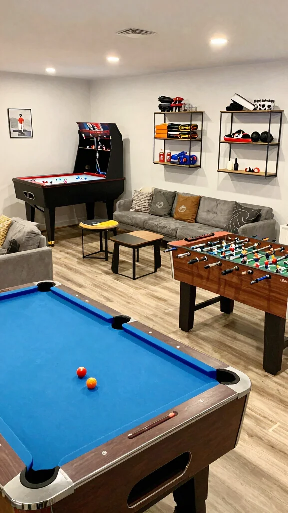 11 Basement Pool Table Room Ideas for a Stylish Social Game Space - 8. Game Zone Essentials 1