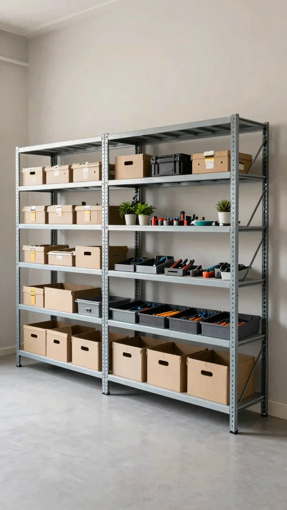 11 Garage Storage Room Ideas for a Clean Functional Workspace - 1. Utilize Vertical Space with Shelving Units 1