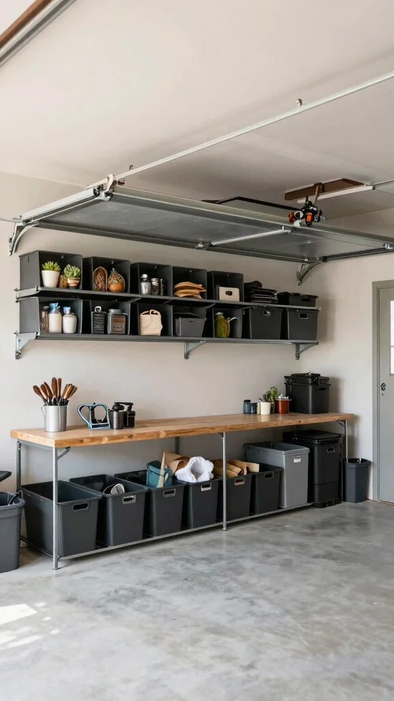 11 Garage Storage Room Ideas for a Clean Functional Workspace - 6. Overhead Storage for Seasonal or Infrequent Items 1