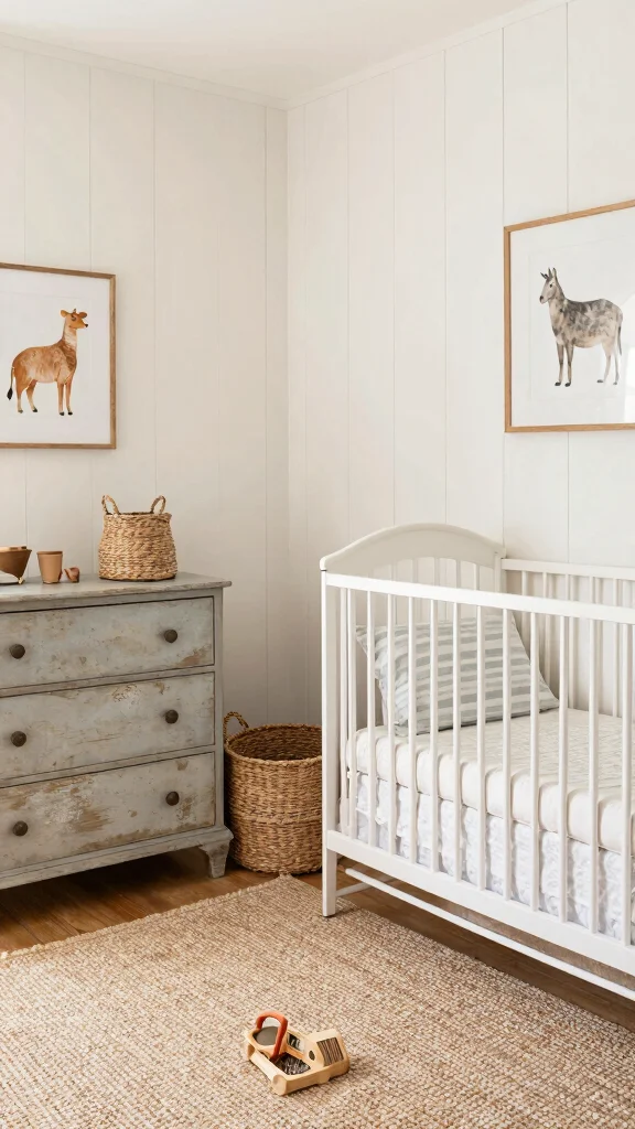11 Nursery Board-and-Batten Wall Ideas for a Classic Charming Detail - 3. Rustic Farmhouse Charm 1