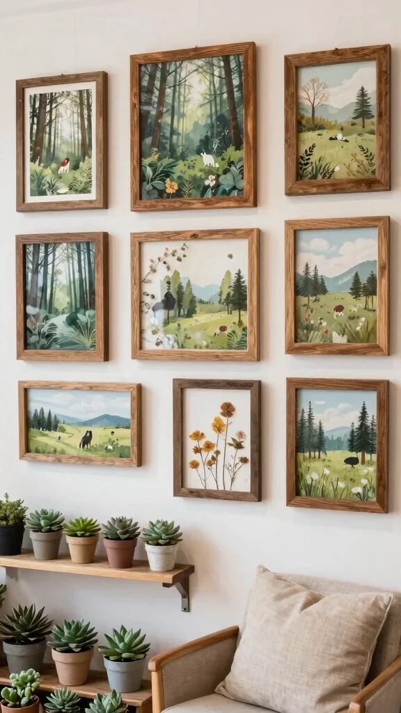 11 Nursery Gallery Wall Ideas for a Curated Personal Baby Room Display - 1. Nature-Inspired Artwork 1