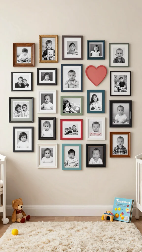11 Nursery Gallery Wall Ideas for a Curated Personal Baby Room Display - 2. Family Photo Collage 1
