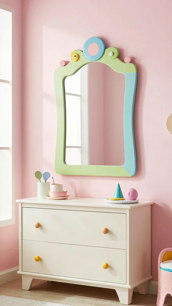 11 Nursery Mirror Over Dresser Ideas for a Polished Functional Display - 5. Statement Mirrors with Decorative Frames 1