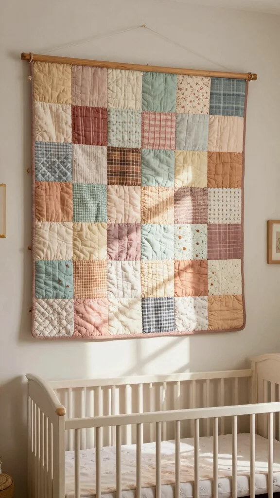 11 Nursery Quilt Wall Hanging Ideas for a Handmade Artisan Baby Room - 8. Classic Patchwork 1