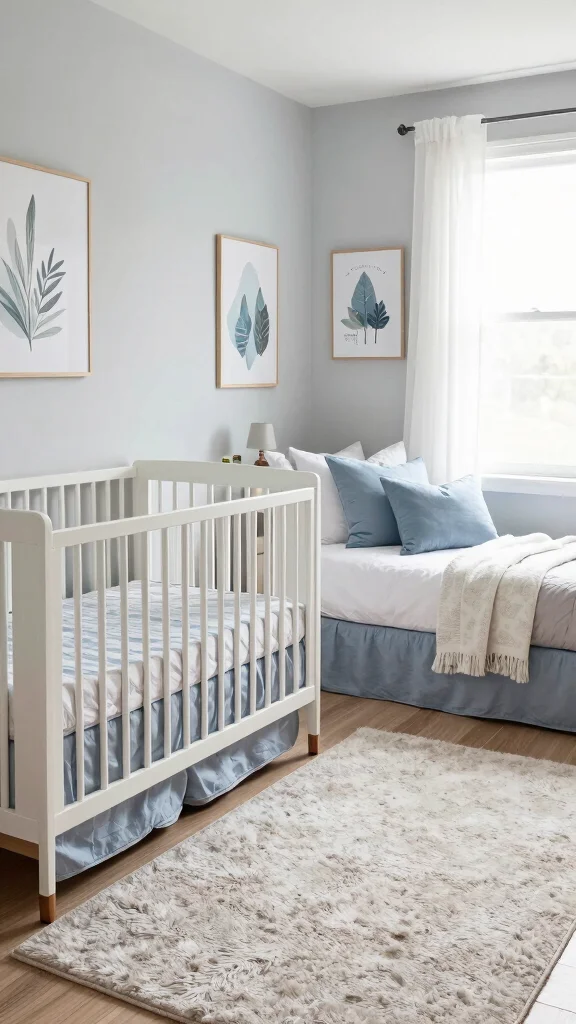 11 Nursery With Guest Bed Ideas for a Functional Welcoming Dual Room - 1. Crib and Daybed Combo 1
