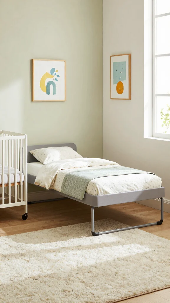 11 Nursery With Guest Bed Ideas for a Functional Welcoming Dual Room - 7. Foldable Guest Beds 1