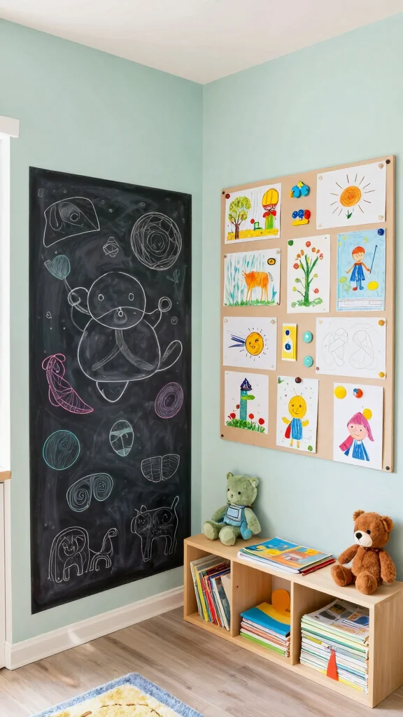 11 Nursery With Guest Bed Ideas for a Functional Welcoming Dual Room - 9. Wall Art with Functionality 1