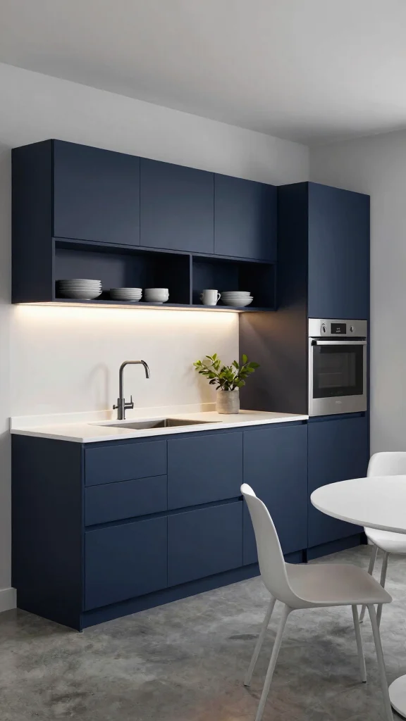 11 One-Wall Basement Kitchenette Ideas for a Compact Stylish Setup - 1. Sleek Modern Minimalism 1