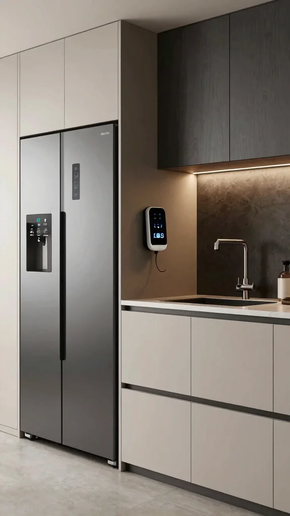 11 One-Wall Basement Kitchenette Ideas for a Compact Stylish Setup - 11. Contemporary Touches with Tech 1
