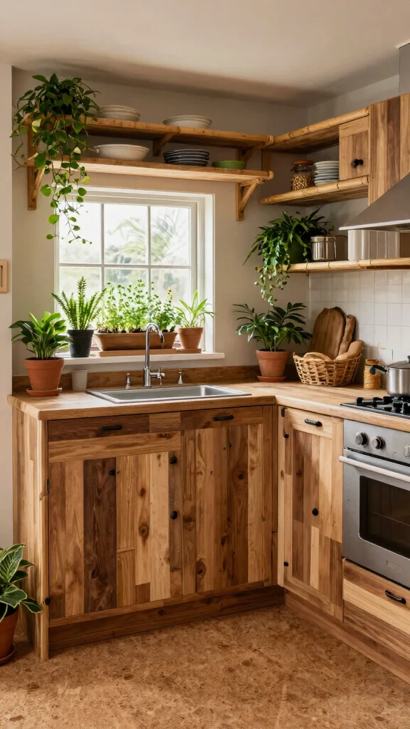 11 One-Wall Basement Kitchenette Ideas for a Compact Stylish Setup - 7. Eco-Friendly Touches 1