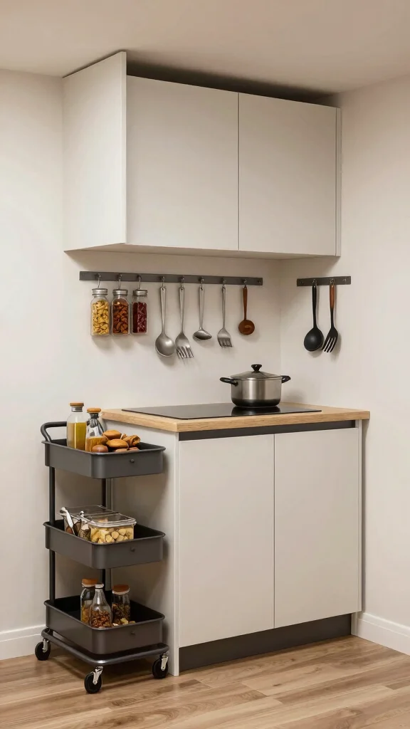 11 One-Wall Basement Kitchenette Ideas for a Compact Stylish Setup - 8. Space-Saving Innovations 1