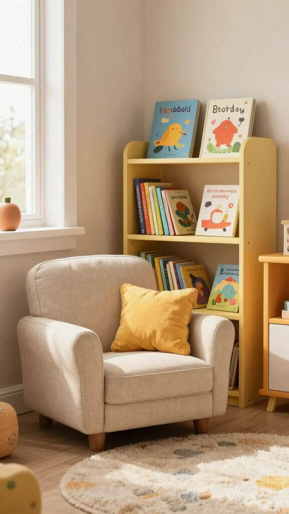 11 Small-Space Nursery-in-Parents-Room Ideas for a Cozy Baby Corner - 7. Create a Reading Nook 1