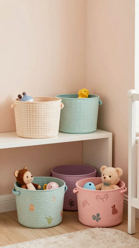 11 Small-Space Nursery-in-Parents-Room Ideas for a Cozy Baby Corner - 8. Use Decorative Baskets for Storage 1