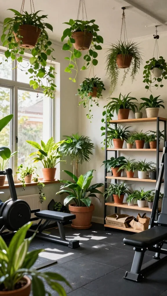 11 Storage Room Gym Ideas for a Space-Smart Motivating Workout Space - 10. A Green Gym Space 1