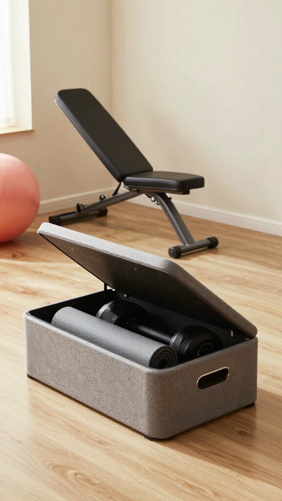 11 Storage Room Gym Ideas for a Space-Smart Motivating Workout Space - 2. Multifunctional Furniture 1