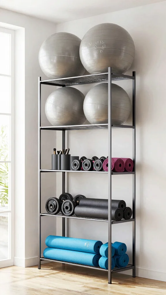 11 Storage Room Gym Ideas for a Space-Smart Motivating Workout Space - 7. Vertical Storage Options 1
