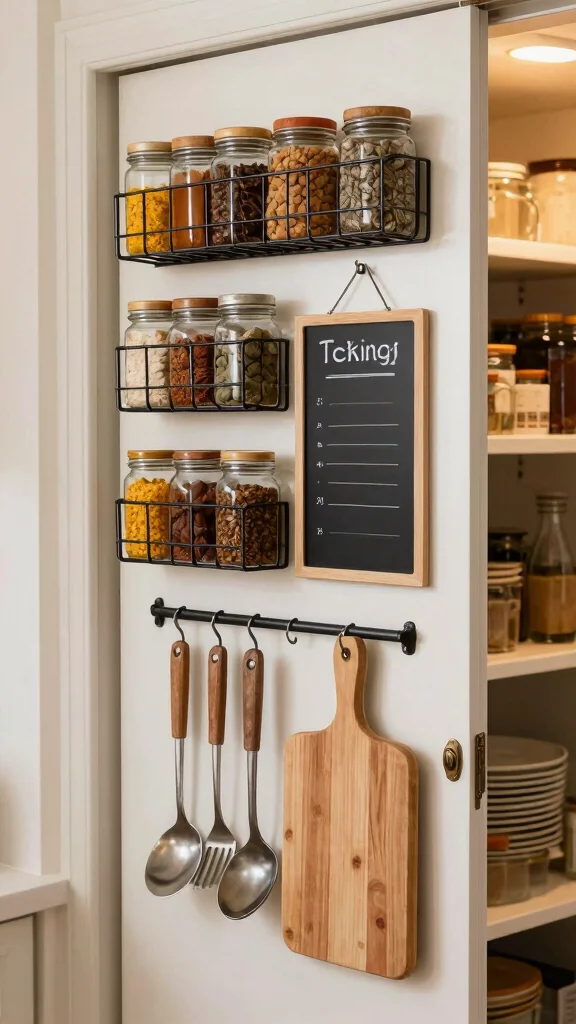 11 Storage Room Near Kitchen Ideas for a Functional Accessible Pantry - 8. Use the Door for Extra Storage 1