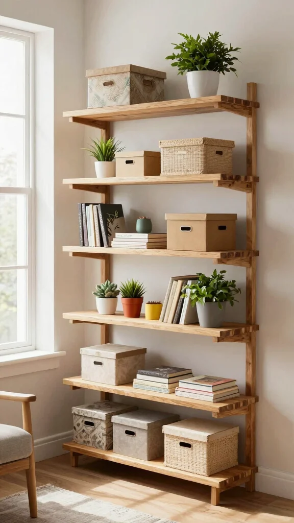 11 Storage Room Rack Ideas for a Heavy-Duty Organized Space - 2. Adjustable Wooden Shelves 1