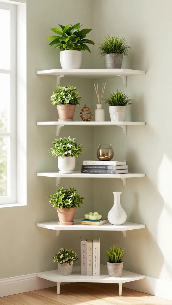 11 Storage Room With Shelves Ideas for a Tidy Accessible Display - 4. Corner Shelves to Maximize Space 1
