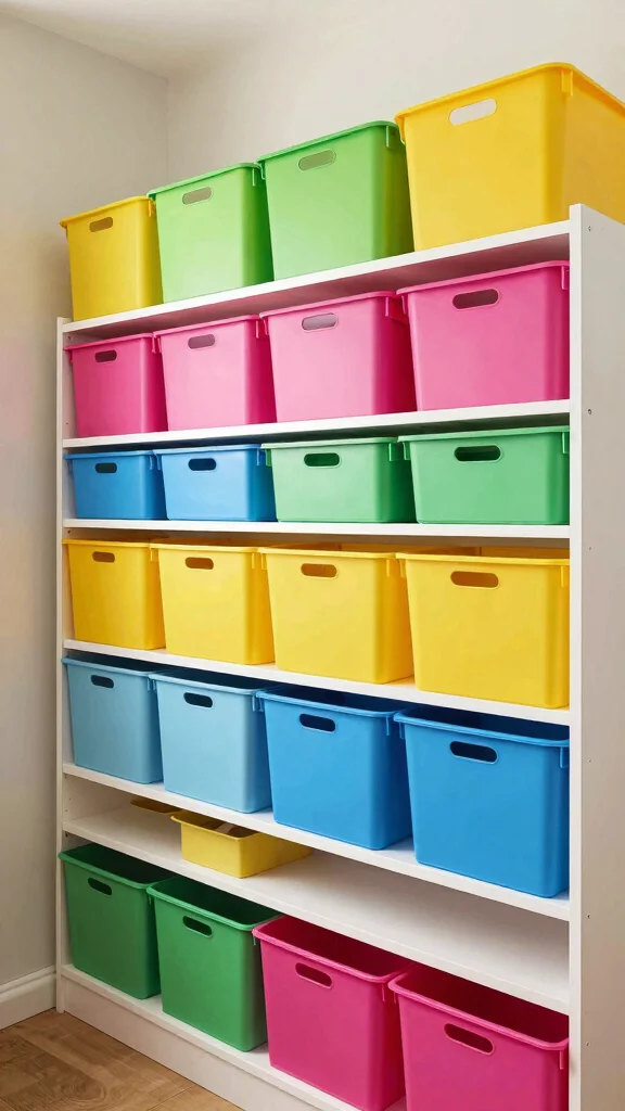 11 Storage Room With Shelves Ideas for a Tidy Accessible Display - 8. Color-Coded Storage Solutions for Easy Organization 1
