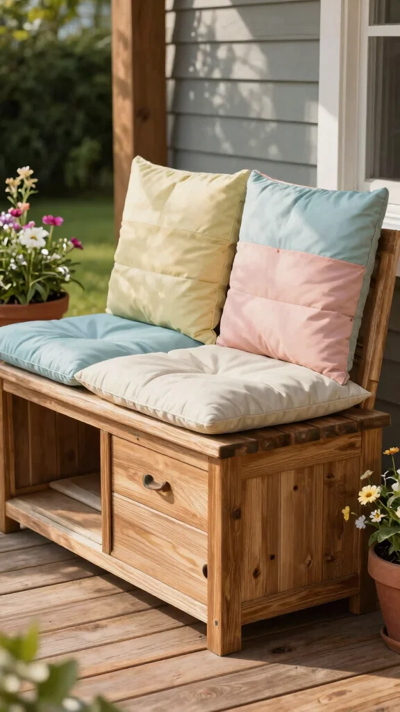 11 Under-Deck Storage Room Ideas for a Waterproof Functional Outdoor Space - 2. Multi-Functional Bench with Storage 1