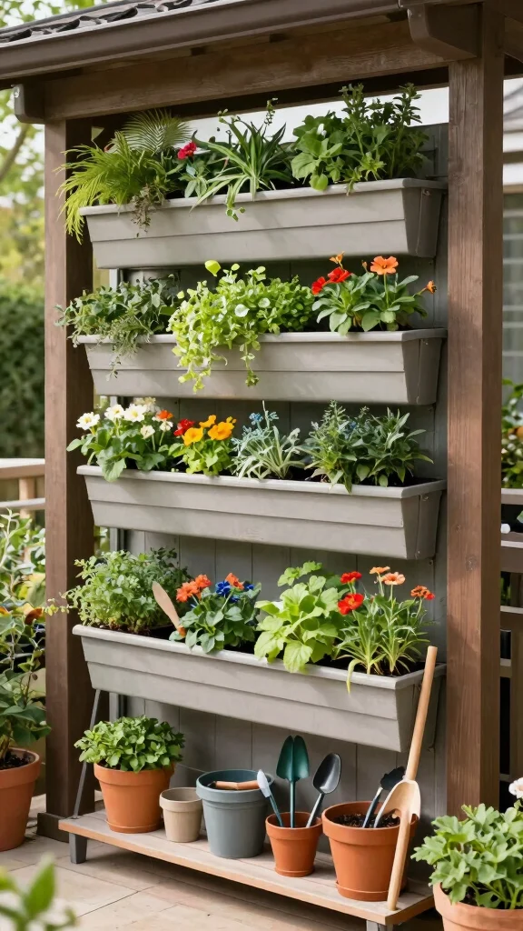 11 Under-Deck Storage Room Ideas for a Waterproof Functional Outdoor Space - 8. Vertical Garden Storage 1