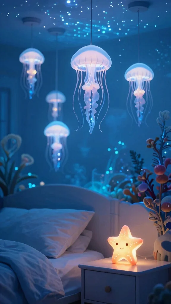 11 Under-the-Sea Nursery Ideas for a Magical Ocean-Inspired Baby Room - 5. Underwater Lighting 1