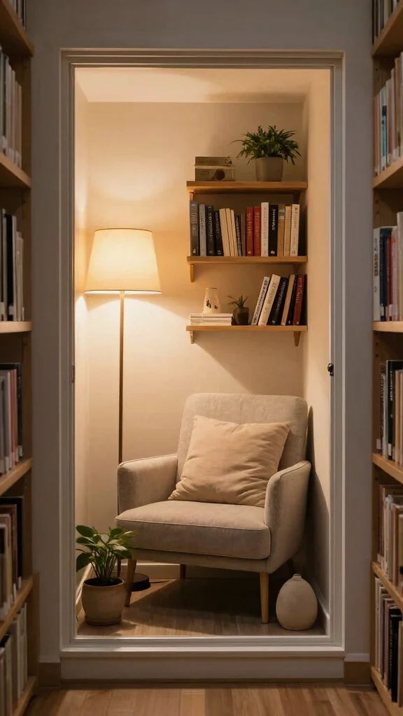 11 Windowless Storage Room Ideas for a Well-Lit Organized Space - 8. Create a Reading Nook for Relaxation 1