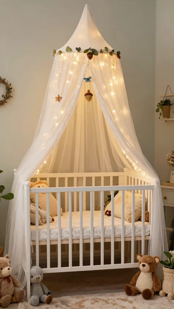 11 Woodland Fairy Nursery Ideas for a Magical Enchanted Baby Room - 2. Cozy Canopy Crib 1