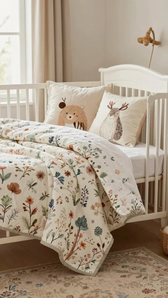 11 Woodland Fairy Nursery Ideas for a Magical Enchanted Baby Room - 3. Whimsical Bedding 1
