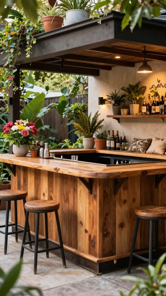 12 Basement Bar Layout Design Ideas for Every Shape and Space - 12. Outdoor-Style Bar 1