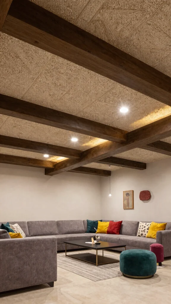 12 Basement Drop Ceiling Ideas for a Clean Affordable Finish - 12. Mix and Match Designs 1