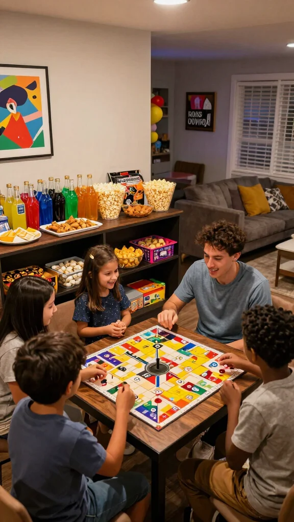12 Basement Dry Bar Ideas for a Stylish Alcohol-Free Entertainment Area - 10. Family Game Night Bar 1