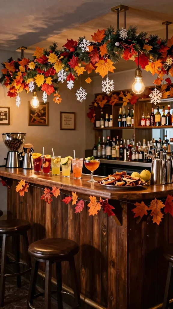 12 Basement Dry Bar Ideas for a Stylish Alcohol-Free Entertainment Area - 12. Seasonal Pop-Up Bar 1