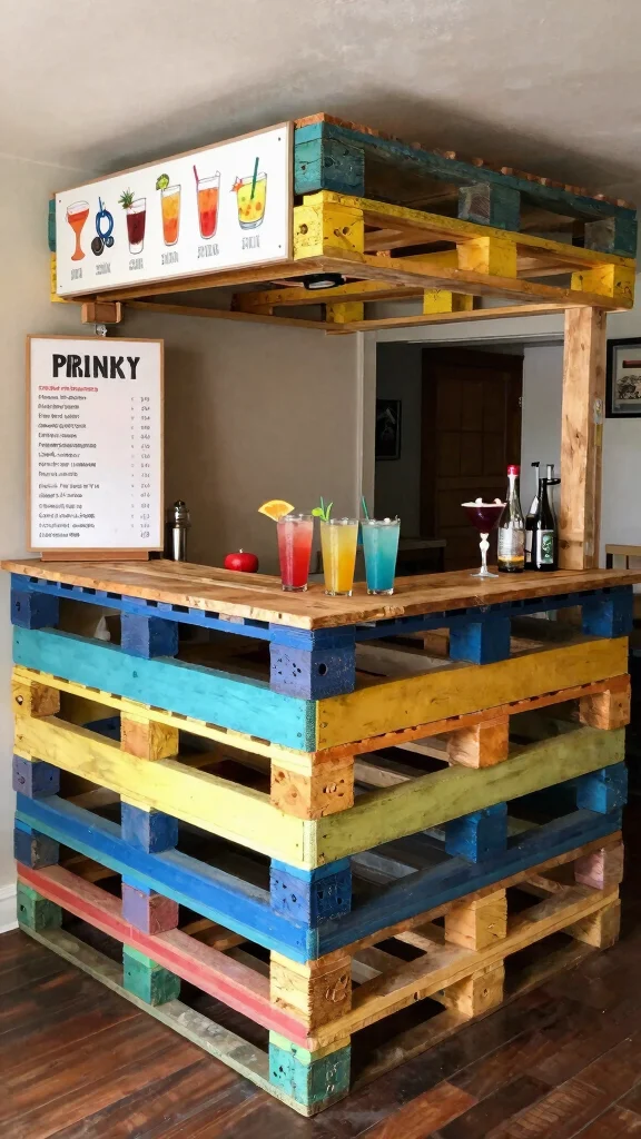 12 Basement Dry Bar Ideas for a Stylish Alcohol-Free Entertainment Area - 5. DIY Pallet Bar 1